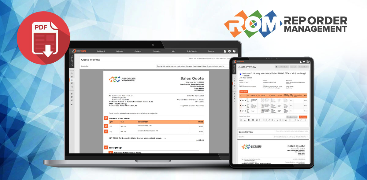 screenshot of Rep Order Management